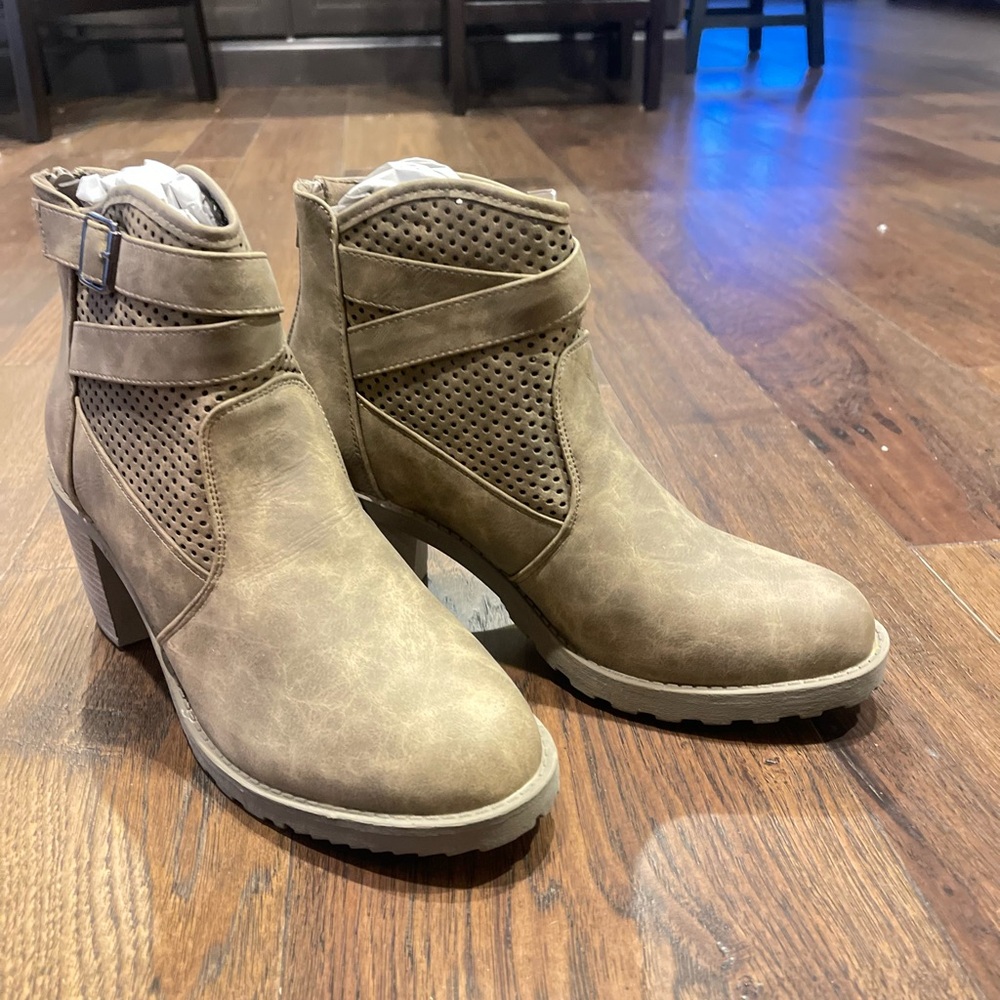 Brand new tan colored booties